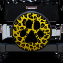 Yellow Cute Dog Paw Cheetah Leopard Jaguar Pattern Jeep Car Spare Tire Covers Gift For Campers Nearkii