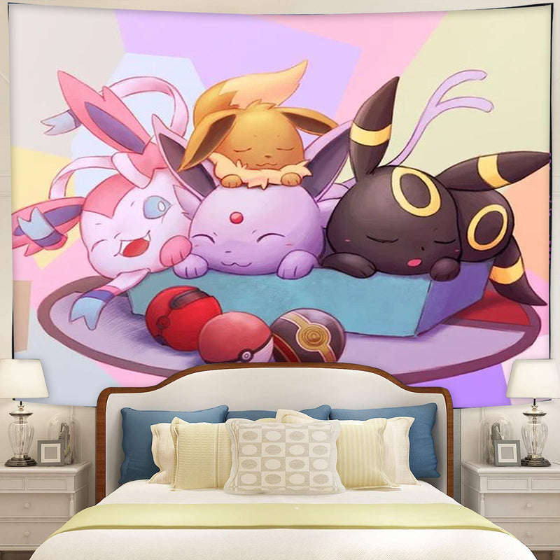 Cute Eevee Evolution Pokemon Tapestry Room Decor Nearkii