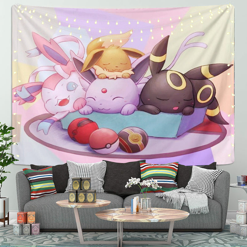 Cute Eevee Evolution Pokemon Tapestry Room Decor Nearkii