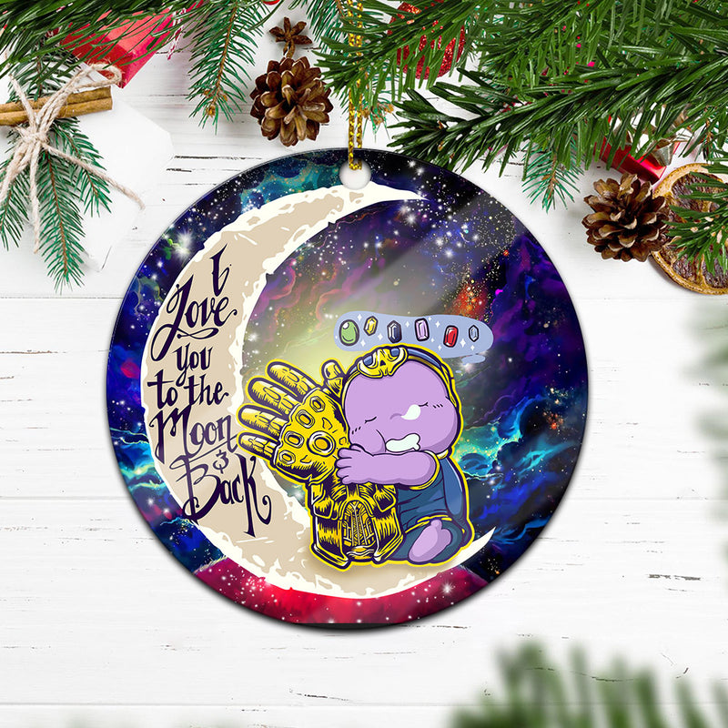 Cute Thanos Love You To The Moon Galaxy Mica Circle Ornament Perfect Gift For Holiday Nearkii