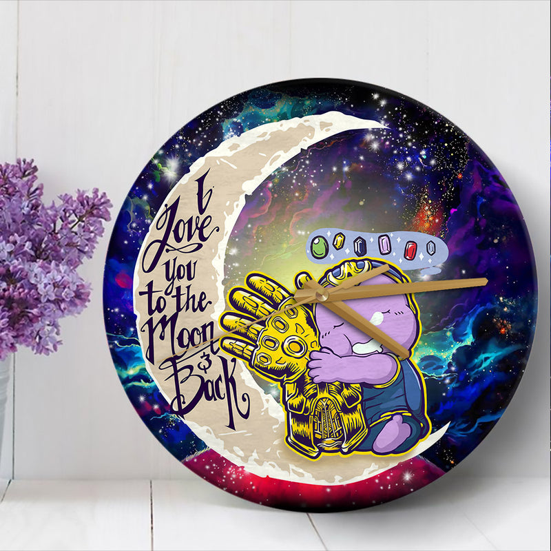 Cute Thanos Love You To The Moon Galaxy Wood Wall Clock Nearkii