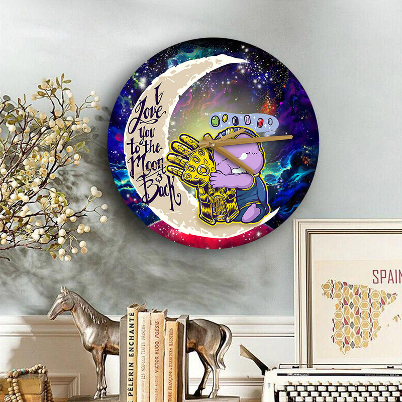 Cute Thanos Love You To The Moon Galaxy Wood Wall Clock Nearkii