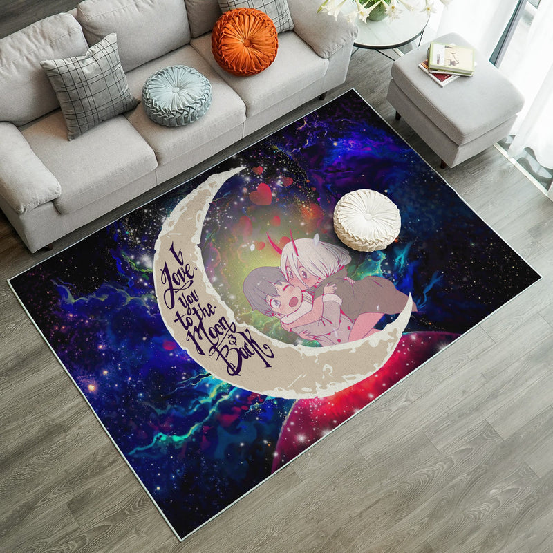 Darling In The Franxx Hiro And Zero Two Love You To The Moon Galaxy Carpet Rug Home Room Decor Nearkii