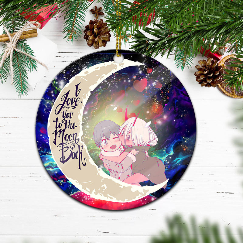 Darling In The Franxx Hiro And Zero Two Love You To The Moon Galaxy Mica Circle Ornament Perfect Gift For Holiday Nearkii
