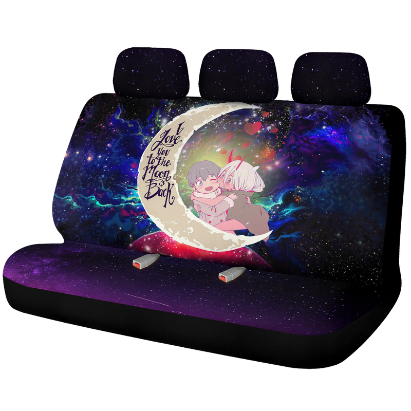 Darling In The Franxx Hiro And Zero Two Love You To The Moon Galaxy Premium Custom Car Back Seat Covers Decor Protectors Nearkii