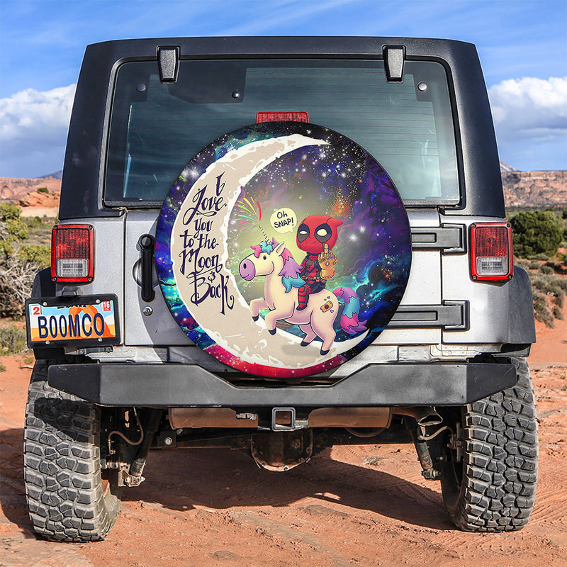 Deadpool Unicorn Love You To The Moon Galaxy Spare Tire Covers Gift For Campers Nearkii