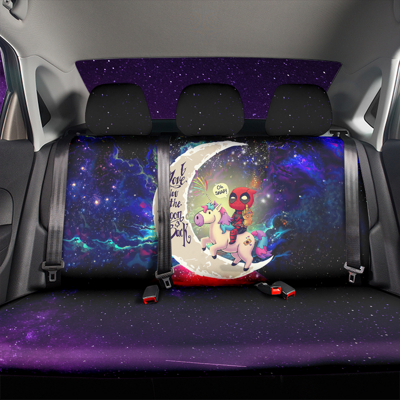 Deadpool Unicorn Love You To The Moon Galaxy Premium Custom Car Back Seat Covers Decor Protectors Nearkii