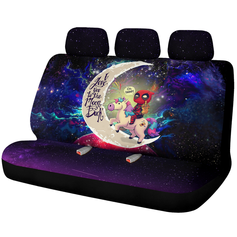 Deadpool Unicorn Love You To The Moon Galaxy Premium Custom Car Back Seat Covers Decor Protectors Nearkii