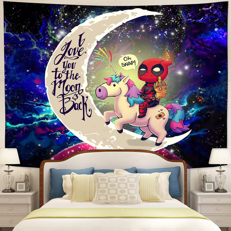 Deapool Avenger Moon And Back Galaxy Tapestry Room Decor Nearkii