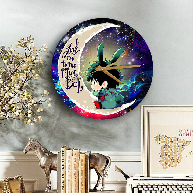 Mha Clock Deku My Hero Academia Anime Love You To The Moon Galaxy Wood Wall Cloc