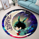 Deku My Hero Academia Anime Love You To The Moon Galaxy Round Carpet Rug Bedroom Livingroom Home Decor Nearkii