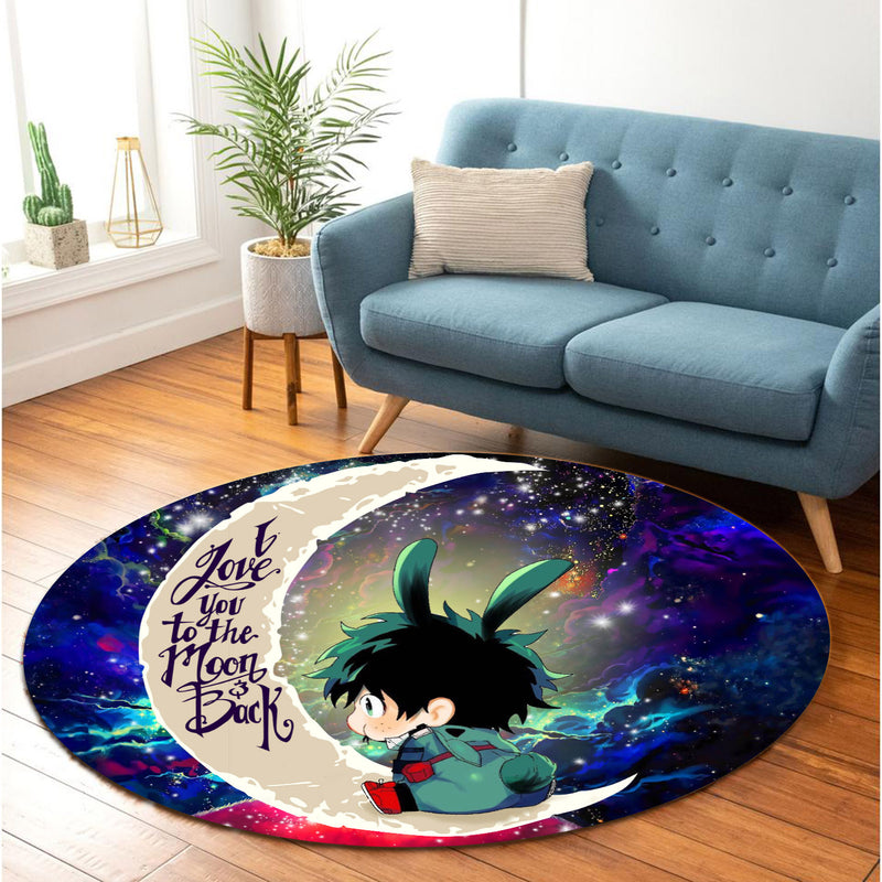 Deku My Hero Academia Anime Love You To The Moon Galaxy Round Carpet Rug Bedroom Livingroom Home Decor Nearkii