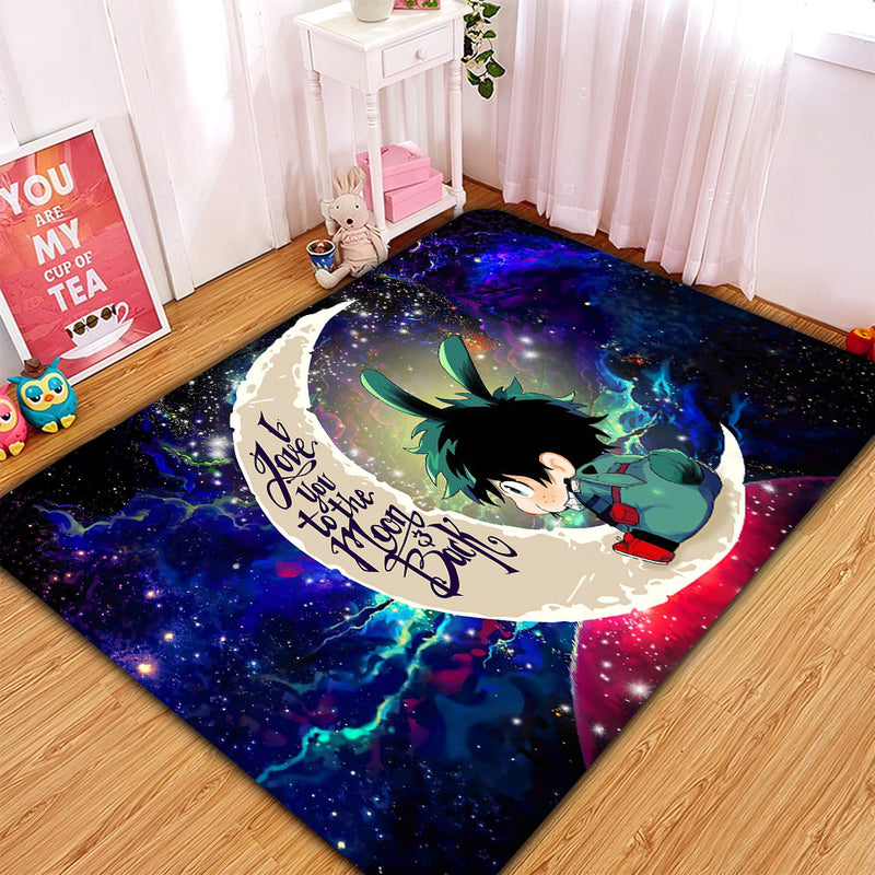 Deku My Hero Academia AnimeLove You To The Moon Galaxy Carpet Rug Home Room Decor Nearkii