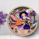 Demon Slayer Shinobu Anime Wood Wall Clock Nearkii