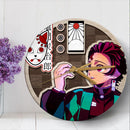 Demon Slayer Tanjiro Kamado Anime Wood Wall Clock Nearkii