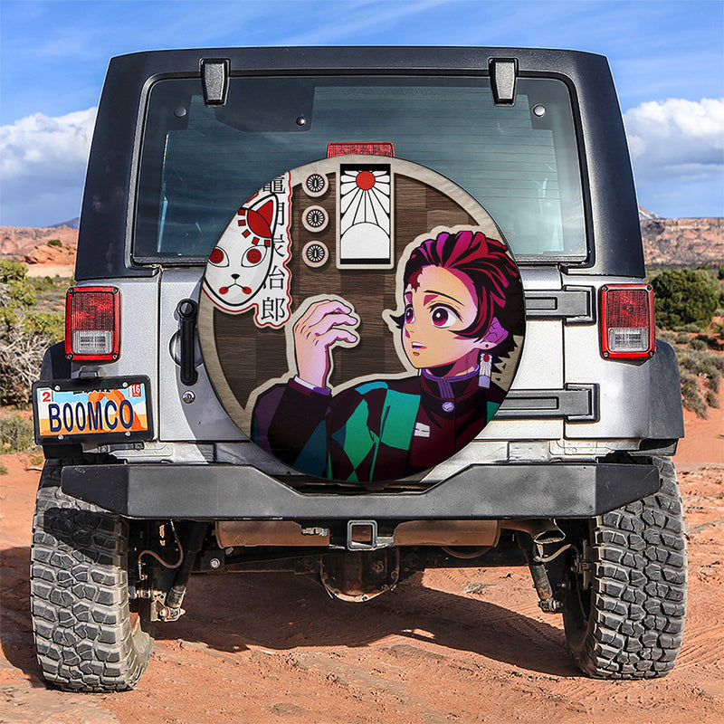 Demon Slayer Tanjiro Kamado Car Spare Tire Covers Gift For Campers Nearkii