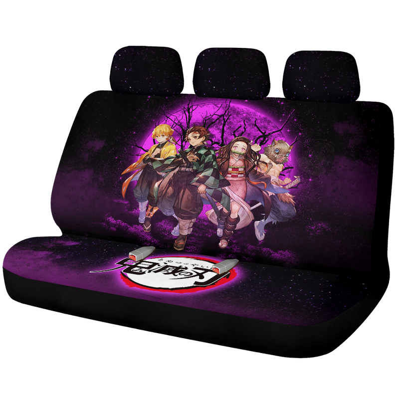 Demon Slayer Anime Team Pink Moonlight Galaxy Premium Custom Car Back Seat Covers Decor Protectors Nearkii