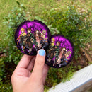 Demon Slayer Team Pink Moonlight Halloween Car Coasters Auto Cup Holder