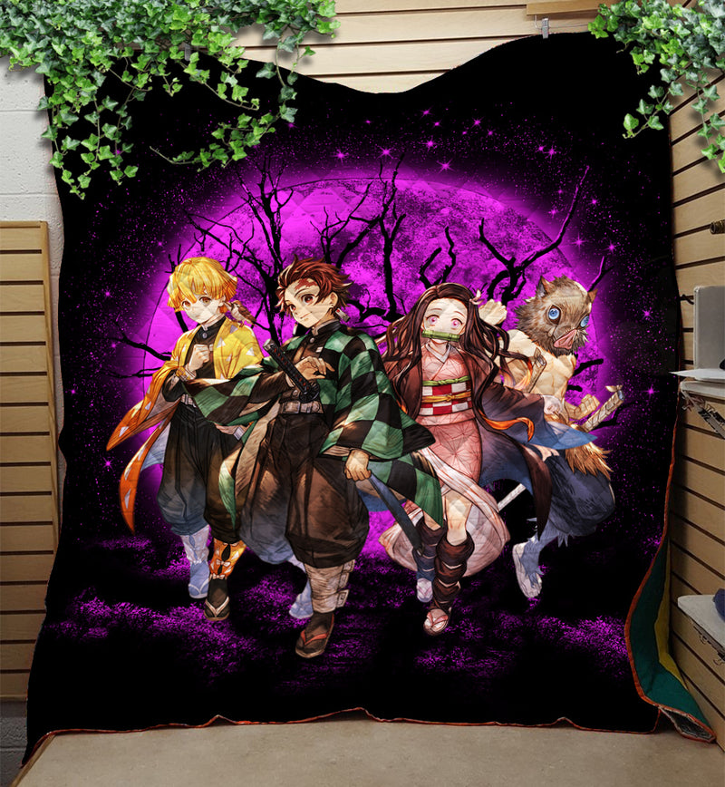 Demon Slayer Team Pink Moonlight Quilt Blanket Nearkii