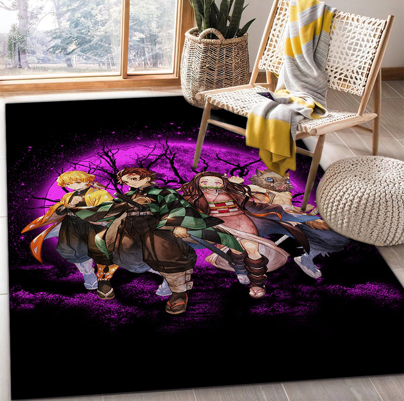 Demon Slayer Team Pink Moonlight Area Carpet Rug Home Decor Bedroom Living Room Decor Nearkii