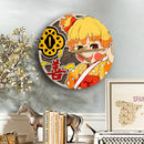 Demon Slayer Zenitsu Agatsuma Anime Wood Wall Clock Nearkii