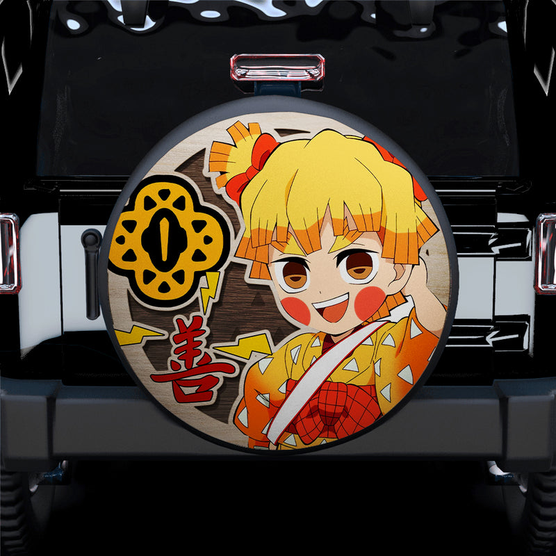 Demon Slayer Zenitsu Agatsuma Anime Wood Jeep Car Spare Tire Covers Gift For Campers Nearkii