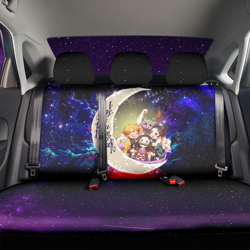 Demond Slayer Team Love You To The Moon Galaxy Premium Custom Car Back Seat Covers Decor Protectors Nearkii