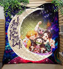 Demond Slayer Team Love You To The Moon Galaxy Quilt Blanket Nearkii