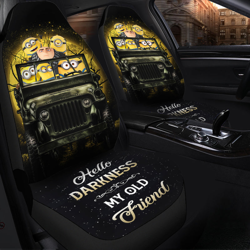 Despicable Me Gru And Minions Ride Jeep Funny Moonlight Halloween Premium Custom Car Seat Covers Decor Protectors Nearkii