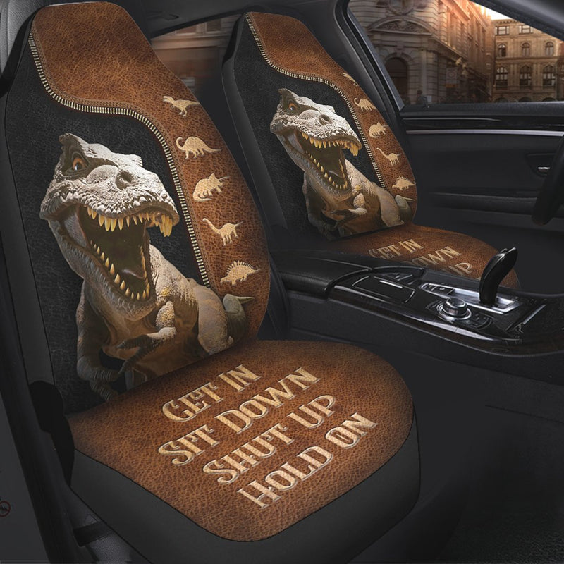 Dinosaurs Zip Pattern Car Seat Get In Sit Down Shut Up Hold On Car Seat Cover Nearkii