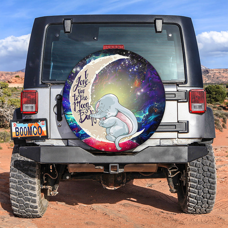 Dumbo Elephant Love You To The Moon Galaxy Spare Tire Covers Gift For Campers Nearkii