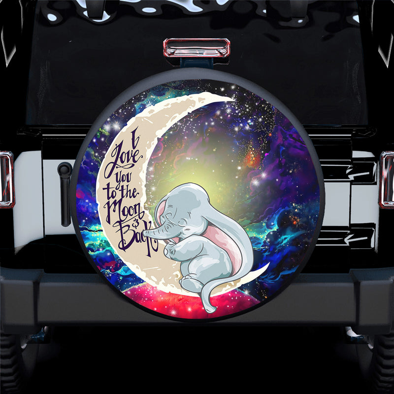 Dumbo Elephant Love You To The Moon Galaxy Spare Tire Covers Gift For Campers Nearkii