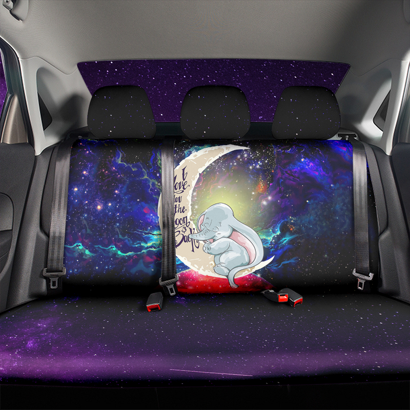 Dumbo Elephant Love You To The Moon Galaxy Premium Custom Car Back Seat Covers Decor Protectors Nearkii
