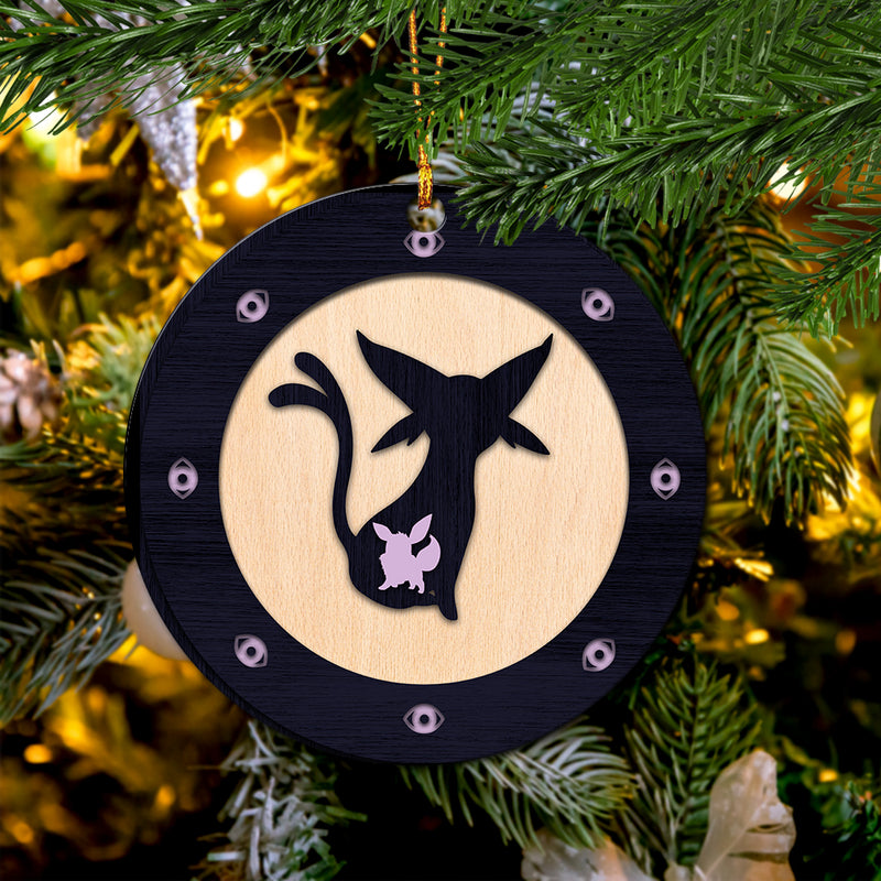 Eevee Espeon Evolution Pokemon Ghost Wood Circle Ornament Perfect Gift For Holiday Nearkii