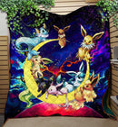 Eevee Evolution Pokemon Family Love You To The Moon Galaxy Quilt Blanket Nearkii