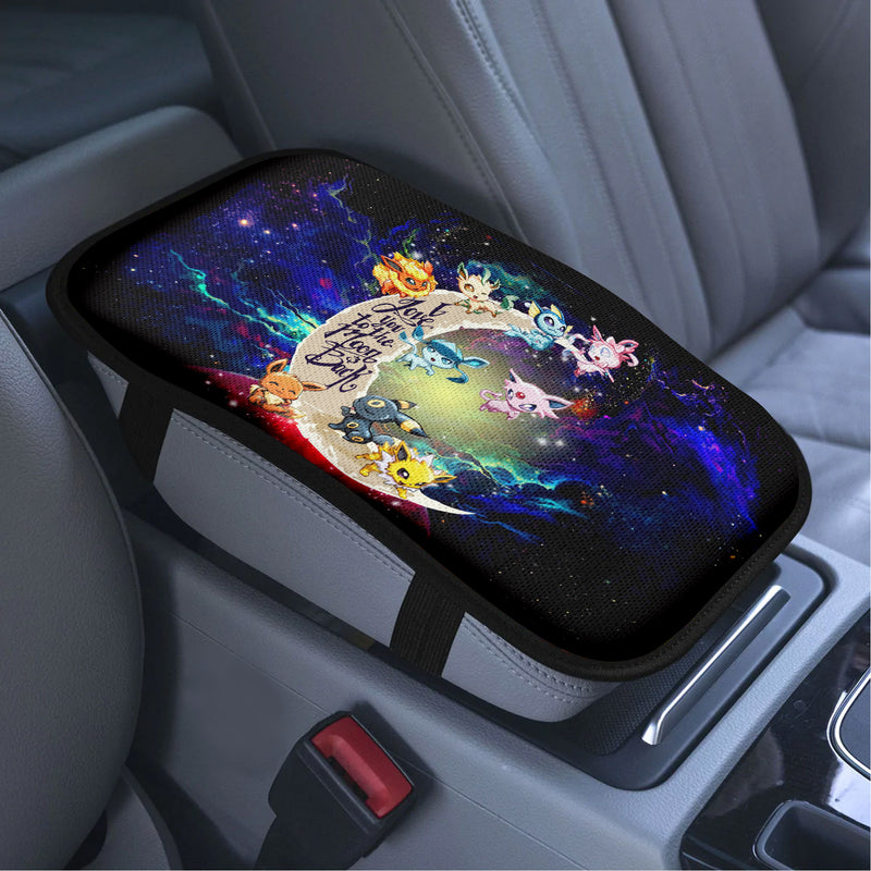 Eevee Evolution Pokemon Love To Moon Back Galaxy Premium Custom Armrest Center Console Cover Car Accessories Nearkii