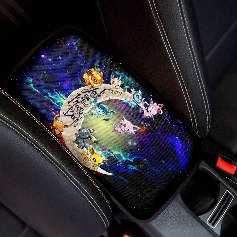 Eevee Evolution Pokemon Love To Moon Back Galaxy Premium Custom Armrest Center Console Cover Car Accessories Nearkii