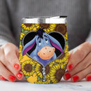 Eeyore Sunflower Zipper Wine Tumbler Nearkii