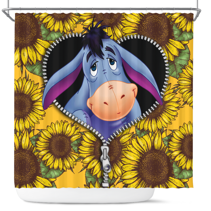 Eeyore Sunflower Zipper Shower Curtain