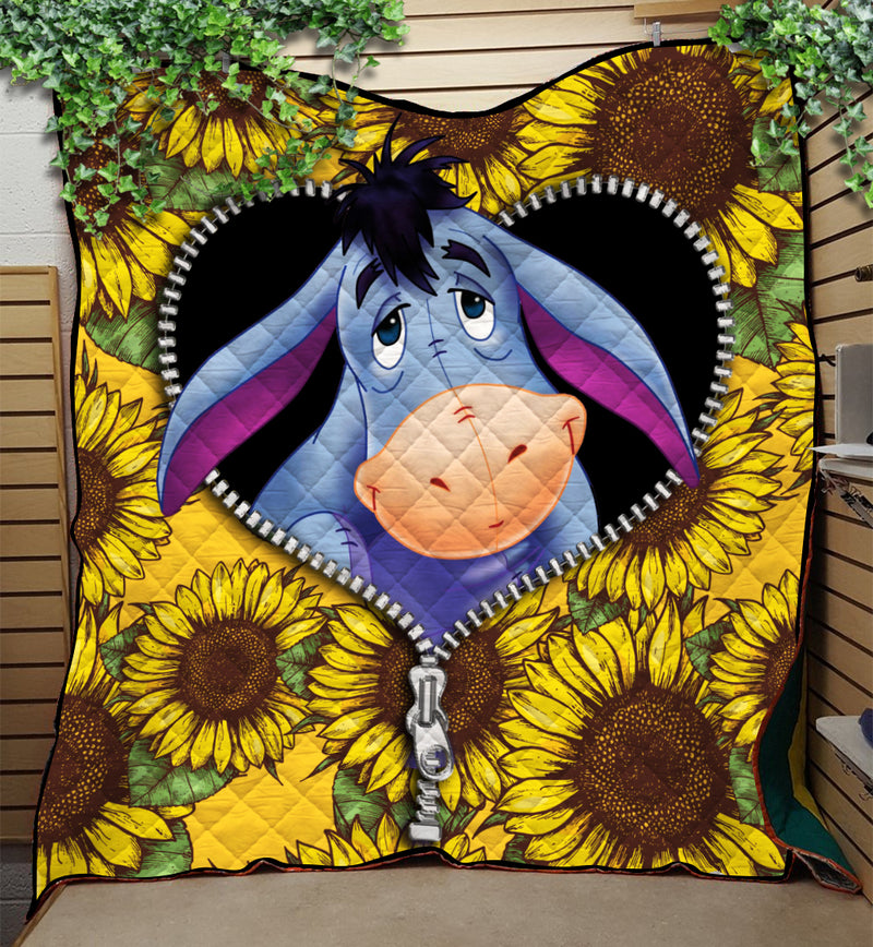 Eeyore Sunflower Zipper Quilt Blanket Nearkii