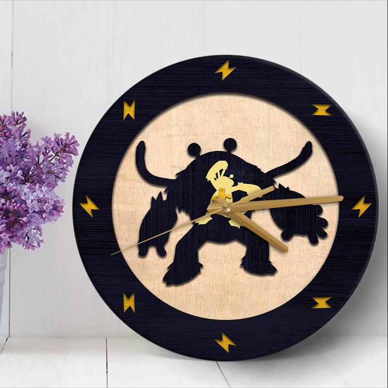 Electivire Pokemon Evolution Wood Wall Clock Nearkii