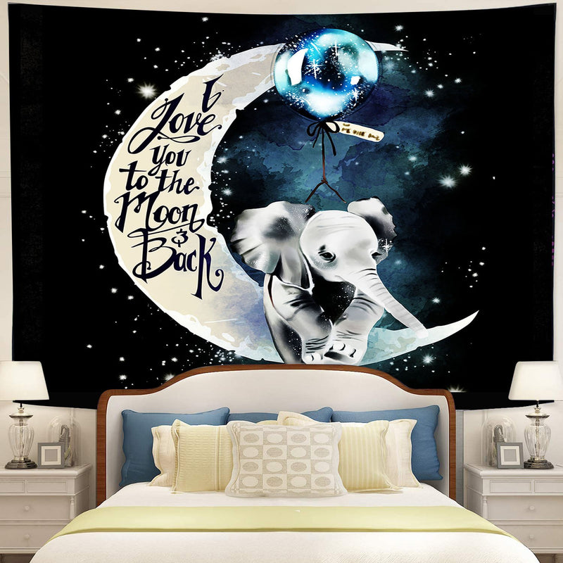 Elephant Love You To The Moon Tapestry Room Decor Nearkii
