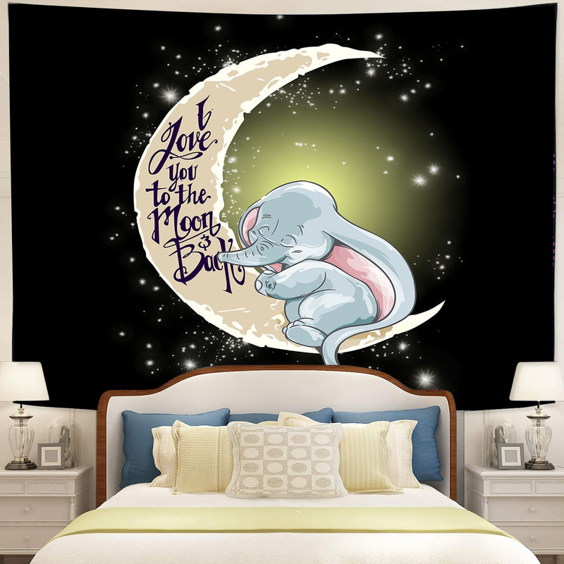 Dumbo Elephant Love You To The Moon Tapestry Room Decor Nearkii