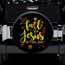 Fall For Jesus, He Never Leaves Car Spare Tire Cover Gift For Campers Nearkii