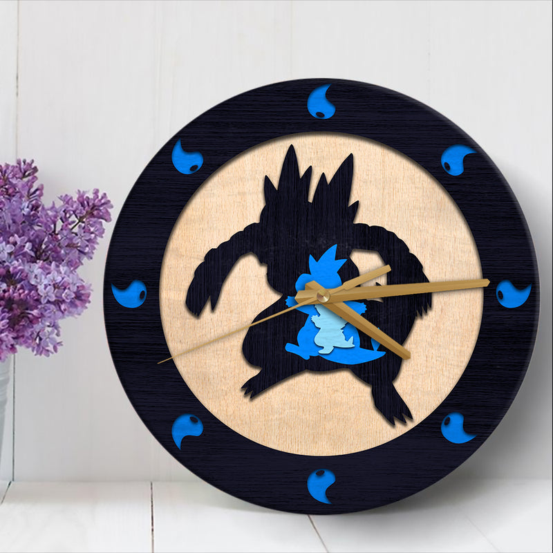 Feraligatr Pokemon Water Evolution Wood Wall Clock Nearkii