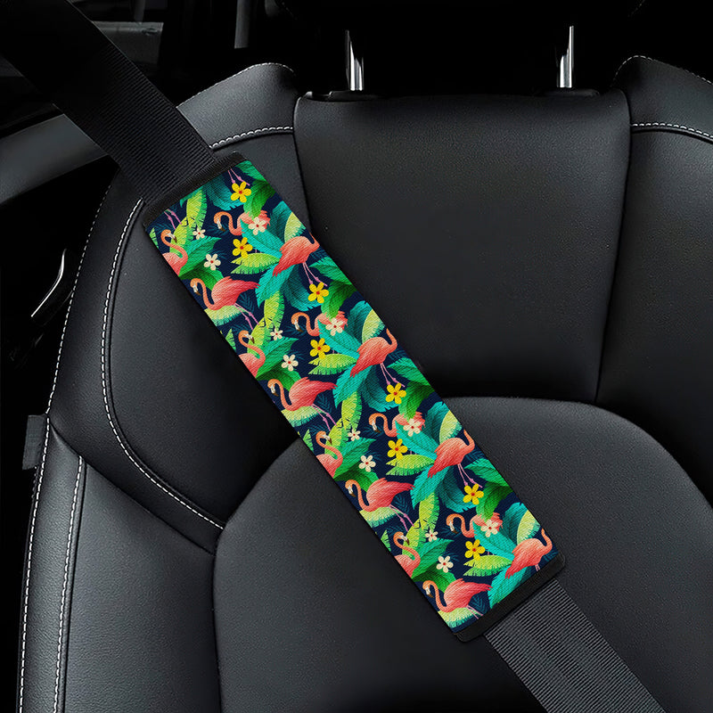 Flamingo Pink Tropical Hawai Premium Custom Car Seat Belt Covers Nearkii