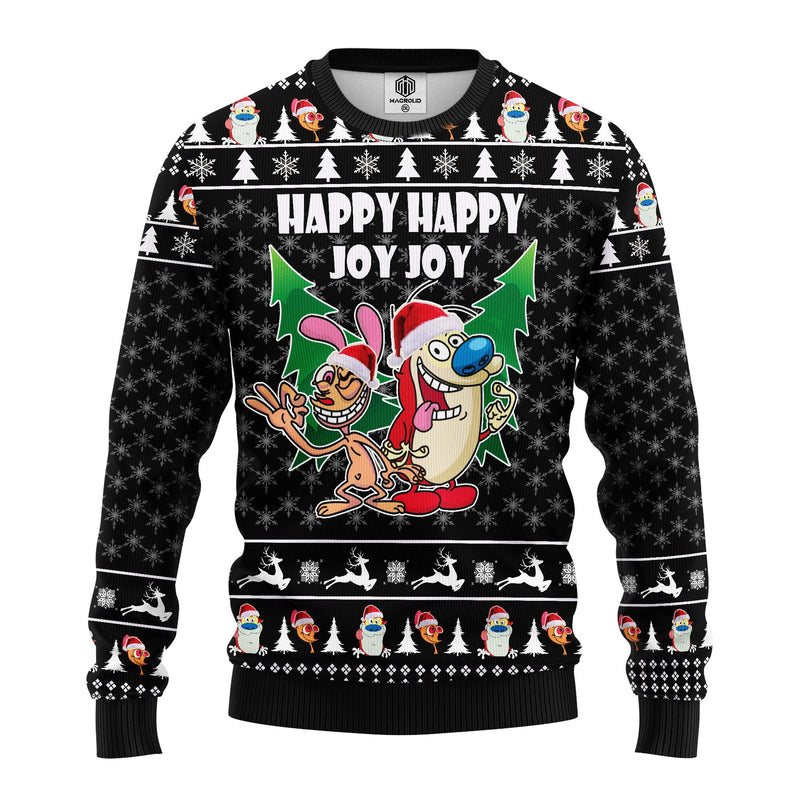 The Ren & Stimpy Show Ugly Christmas Sweater Amazing Gift Idea Thanksgiving Gift Nearkii