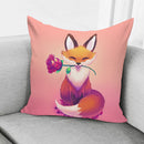 Fox Rose Pink Cute Pillowcase Room Decor