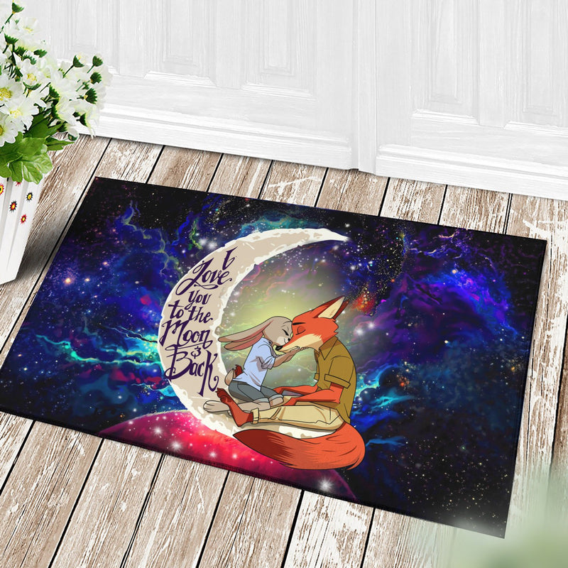 Fox Couple Zootopia Love You To The Moon Galaxy Back Doormat Home Decor Nearkii