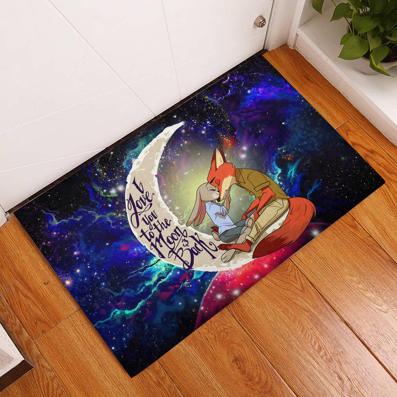Fox Couple Zootopia Love You To The Moon Galaxy Back Doormat Home Decor Nearkii